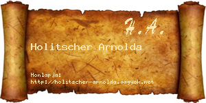 Holitscher Arnolda névjegykártya